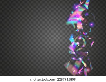Iridescent Background. Shiny Christmas Serpentine. Glitter Art. Pink Retro Glitter. Disco Design. Falling Texture. Holiday Foil. Light Tinsel. Purple Iridescent Background