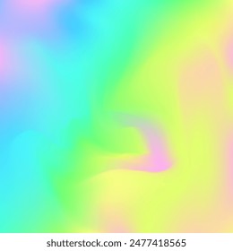 Iridescent Background. Shiny Minimalist Template. Hipster Card. Yellow Metal Texture. Blur Poster. Pearlescent Gradient. Abstract Gradient. Retro Foil. Blue Iridescent Background