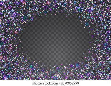 Iridescent Background. Transparent Texture. Retro Carnaval Sunlight. Crystal Art. Purple Party Effect. Metal Burst. Glitch Tinsel. Festive Foil. Blue Iridescent Background