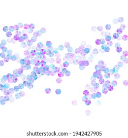 Iridescent beads confetti scatter vector composition. Festive flickering tinsel elements party decor top view. Birthday confetti placer sparkling texture.