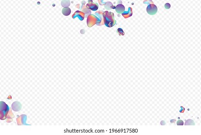 Iridescent Blob Memphis Vector Transparent Background. Gradient Liquid Cover. Holographic Party Fluid Placard. Light Graphic Poster.