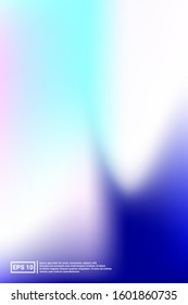 Iridescent, Blurred Gradient Mesh.  Blue Screen Iridescent, Minimal, Blurred Background.  Color, Calm, Trend Concept. For Web Applications, Mobiles, Screen Template.