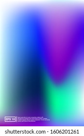 Iridescent, Blurred Gradient Mesh.  Blue Screen Iridescent, Minimal, Blurred Background.  Multicolor, Holographic, Screen Backdrop. For Web Applications, Mobiles, Screen Template.