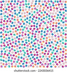 Iridescent Brick Vector Transparent Background. Bright Abstract Confetti Presentation. Business Block Brochure. Holographic Box 3d Image.