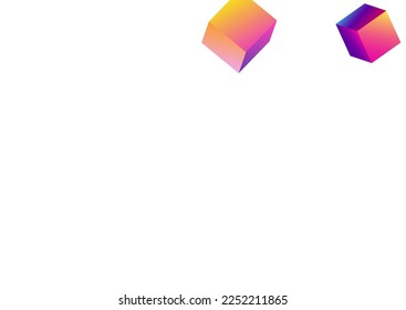 Iridescent Brick Vector White Background. Bright 3d Element Wallpaper. Structure Polygon Image. Rainbow Block Shiny Paper.