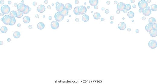 Iridescent bubbles float playfully, shimmering with rainbow hues against a clean backdrop. Perfect for whimsical designs, childrens themes, dreamy visuals, or fresh and vibrant creative concepts.