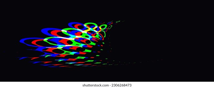 Iridescent bubbles or rings frame on a dark background (as an example). Separate use. Vector.