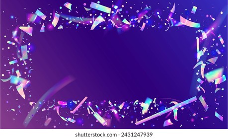 Iridescent Burst. Falling Design. Rainbow Serpentine. Pink Disco Tinsel. Modern Dust. Transparent Glitter. Glare Concept. Light Birthday Template. Blue Iridescent Burst