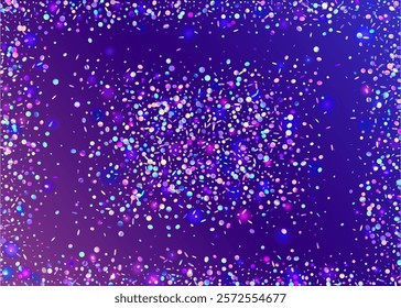 Iridescent Burst. Festive Effect. Pink Glare Paper. Cristal Design. Falling Dust. Laser Surprise Cristals. Neon Confetti. Happy Concept. Purple Iridescent Burst