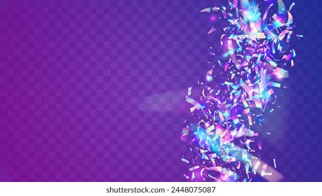 Iridescent Burst. Party Sparkle. Neon Serpentine. Laser Surprise Template. Modern Poster. Blue 3d Effect. Falling Design. Disco Texture. Pink Iridescent Burst