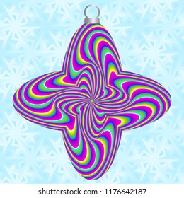 Iridescent christmas decoration. Spin illusion.