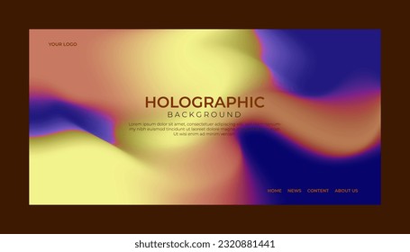 Iridescent chrome wavy gradient cloth fabric abstract background, ultraviolet holographic foil texture, liquid surface, ripples, metallic reflection. 3d render illustration.