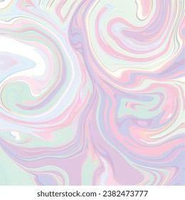Ungewöhnliche chromgewellte, flüssige Abstrakte Hintergrund, Farbe holografische Folie Textur, flüssige Oberfläche, Rippeln, metallische Reflexion.