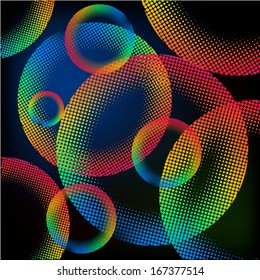 iridescent circles, bubbles. Vector 