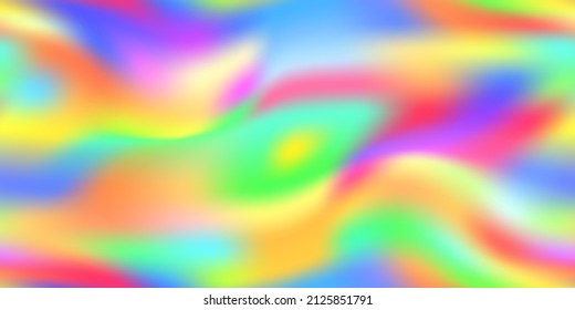 Iridescent colorful holographic abstract rainbow seamless pattern  Vibrant background in 80s   90s style  Tie dye art gradient effect  Unicorn wallpaper  Fairy tale backdrop 