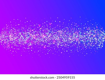 Iridescent Confetti. 3d Pattern. Happy Birthday Template. Rainbow Paper. Blue Glare Tinsel. Modern Ribbon. Transparent Effect. Cristal Dust. Purple Iridescent Confetti