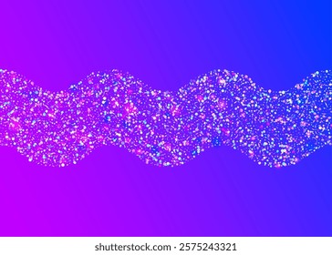 Iridescent Confetti. Purple Disco Sparkle. Festive Glitter. Light Abstract Backdrop. Cristal Banner. Falling Ribbon. Laser Texture. Holographic Effect. Blue Iridescent Confetti