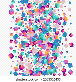 Unglaublicher konfetti Vektortransparenter Hintergrund. Gradient Graphic Element Cover. Shiny Cube Broschüre. Abstraktes helles Ziegelbild.