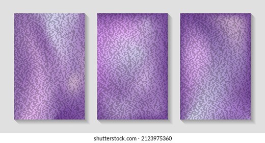 Iridescent covers with foil texture effect. Purple pearlescent holographic neon color, rainbow psychedelic background. Vector illustration