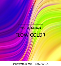 Corriente irlandesa. Forma de rayas de flujo líquido. Ilustración vectorial 3d. Resumen de fondo colorido. Onda vibrante del gradiente. Papel pintado con fluido. Diseño de portada moderno