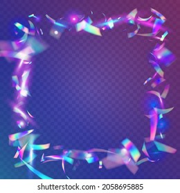 Iridescent Effect. Pink Party Glitter. Hologram Texture. Laser Abstract Illustration. Fiesta Foil. Digital Art. Blur Design. Falling Glare. Purple Iridescent Effect