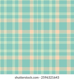 Iridescent Eggshell and Cool Pale Teal Seamless Tartan Fabric Design