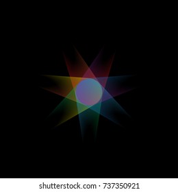 Iridescent flashes with light beams. Vector illustration EPS10