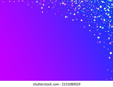 Iridescent Glare. Hologram Tinsel. Cristal Confetti. Blue Laser Glitter. Metal Christmas Gradient. Bright Foil. Party Burst. Surreal Art. Purple Iridescent Glare