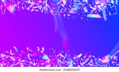 Iridescent Glitter. Cristal Poster. Glare Texture. Disco Surprise Cristals. Blue Laser Sparkle. Neon Confetti. Digital Dust. Hologram Background. Purple Iridescent Glitter