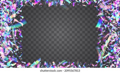 Iridescent Glitter. Hologram Confetti. Retro Multicolor Serpentine. Pink Metal Glare. Surreal Art. Holographic Texture. Laser Flyer. Bright Foil. Blue Iridescent Glitter