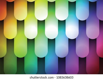 Iridescent glowing background, festive background with halogen lamps, modern technology illustration