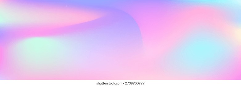 Irisierender Farbverlauf. Abstrakter Hintergrund. Lila Neon Textur. Regenbogenlicht. Sanfter Holografie-Hintergrund. Digitale Flüssigkeit. Holografische Textur. Metallstreuer. violetter, irisierender Farbverlauf