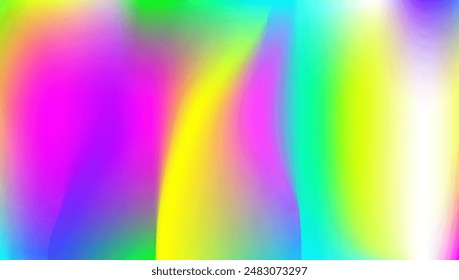 Iridescent Gradient. Abstract Texture. Unicorn Foil. Blue Soft Texture. Blur Vector. Hologram Background. Pastel Flyer. Shiny Futuristic Template. Purple Iridescent Gradient