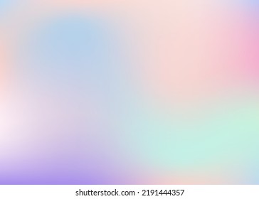 Iridescent Gradient. Bright Cover. Retro Spectrum Invitation. Blur Glitch. Holographic Background. Blue Shiny Background. Abstract Texture. Plastic Paper. Pink Iridescent Gradient