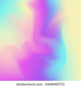 Iridescent Gradient. Chrome Foil. Neon Multicolor Invitation. Trendy Light. Holographic Texture. Abstract Background. Pink Soft Texture. Metal Shapes. Blue Iridescent Gradient