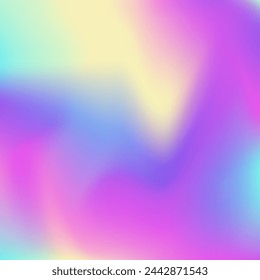 Iridescent Gradient. Graphic Light. Retro Design. Fashion Fluid. Blue Neon Texture. Holographic Background. Pop Geometric Template. Pearlescent Texture. Purple Iridescent Gradient