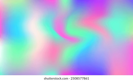 Iridescent Gradient. Hologram Background. Pastel Card. Fashion Paper. Pearlescent Texture. Violet Shiny Background. Retro Geometry Brochure. Neon Image. Blue Iridescent Gradient