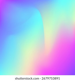 Iridescent Gradient. Hologram Background. Shiny Concept. Pop Multicolor Template. Metalic Light. Pearlescent Background. Pastel Card. Purple Blur Texture. Violet Iridescent Gradient