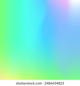 Irisierender Farbverlauf. Hologramm-Hintergrund. Soft Geometry-Vorlage. Holografischer Hintergrund. Pop-Pattern. Neonfolie. Klassisches Licht. Psychedelische Retro-Textur. grünschillernder Farbverlauf