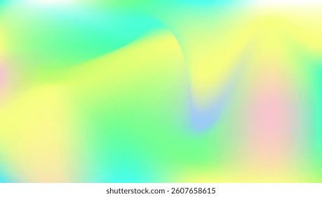 Iridescent Gradient. Hologram Texture. Digital Flyer. Yellow Metal Background. Soft Geometry Illustration. Shiny Mesh. Abstract Background. Retro Design. Green Iridescent Gradient