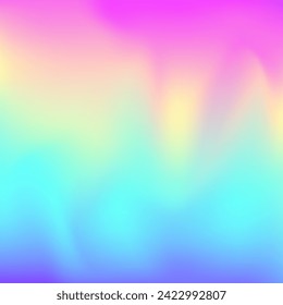 Unberührter Geist. Hologram Texture. Einladung von Metallbenzin. rosafarbener glänzender Hintergrund. Kawaii-Fluid. Pearleszenter Hintergrund. Cosmos Light. unscharfes Poster. Blauer Irideszierender Farbverlauf