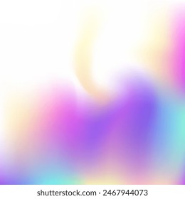 Iridescent Gradient. Metal Geometry Template. Holographic Texture. Hologram Background. Plastic Paper. Modern Cover. Purple Neon Texture. Pop Shapes. Pink Iridescent Gradient