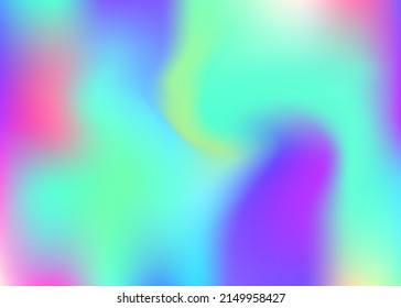 Iridescent Gradient. Neon Geometric Invitation. Hologram Texture. Fantasy Mesh. Holographic Texture. Metal Poster. Blue Blur Background. Rainbow Flyer. Violet Iridescent Gradient