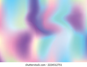 Iridescent Gradient. Neon Vector. Holographic Texture. Minimal Cover. Retro Creative Illustration. Hologram Texture. Kawaii Card. Pink Metal Background. Purple Iridescent Gradient