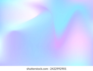 Unberührter Geist. Pastel Mesh. Schlaues Muster. blauer Hintergrund. Hologram Texture. Pop Geometrische Einladung. Perleszierende Textur. Metallkarte. Purpur-Irideszierende Gradient