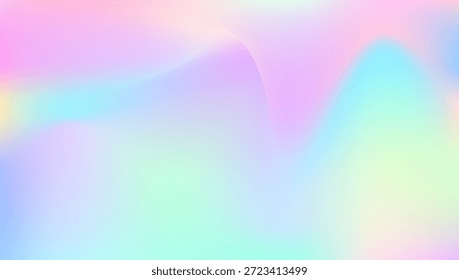 Irisierender Farbverlauf. Perlmutthintergrund. Popgeometrische Illustration. Holografischer Hintergrund. Lebendige Mesh. Neonformen. Rosa Metallstruktur. Digitale Karte. violetter irisierender Farbverlauf