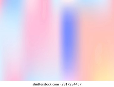 Unberührter Geist. rosafarbene weiche Textur. Pearleszenter Hintergrund. Neon Minimalist Einladung. Metaleffekt. Hologramm-Hintergrund. Helle Karte. Kunststoffpapier. Blauer Irideszierender Farbverlauf