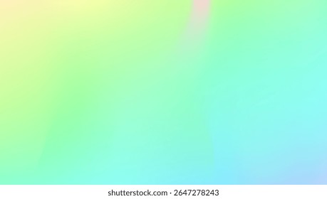 Iridescent Gradient. Psychedelic Neon Texture. Pop Concept. Abstract Background. Modern Card. Soft Futuristic Illustration. Holographic Background. Shiny Foil. Green Iridescent Gradient