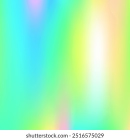 Iridescent Gradient. Psychedelic Retro Texture. Holographic Texture. Trendy Flyer. Pop Card. Hologram Background. Blur Image. Soft Minimalist Backdrop. Blue Iridescent Gradient