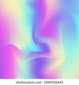 Iridescent Gradient. Purple Soft Texture. Hologram Background. Blur Glitch. Kawaii Cover. Neon Futuristic Invitation. Holographic Background. Plastic Light. Blue Iridescent Gradient